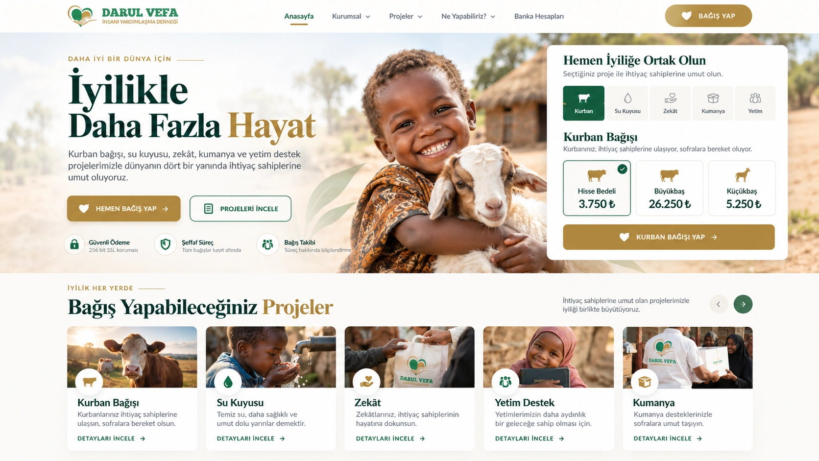 Darul Vefa Derneği web sitesi ekran görüntüsü